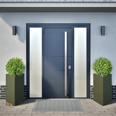 Vidaxx plantekasser 2 stk trekant 50x43x75 cm stål olivengrøn
