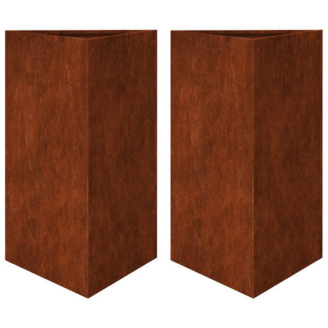 Vidaxx plantekasser 2 stk trekantede 50x43x75 cm vejrbestandigt stål