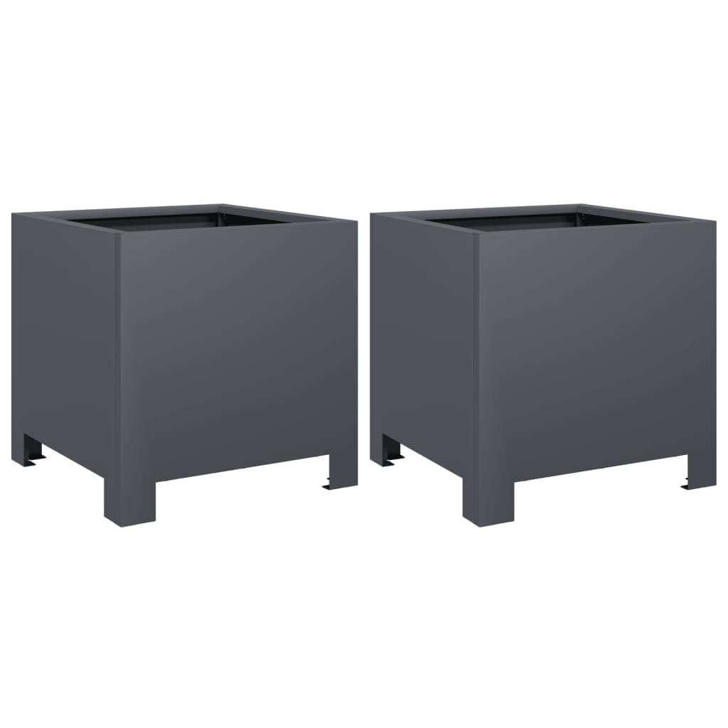 Vidaxx plantekasser 2 stk 30x30x30 cm stål antracit