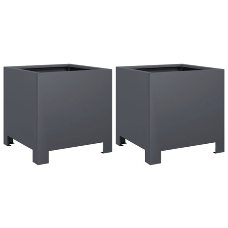 Vidaxx plantekasser 2 stk 30x30x30 cm stål antracit