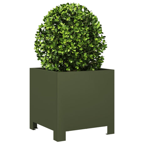 Vidaxx plantekasse 30x30x30 cm stål olivengrøn