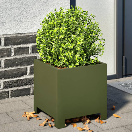 Vidaxx plantekasse 30x30x30 cm stål olivengrøn