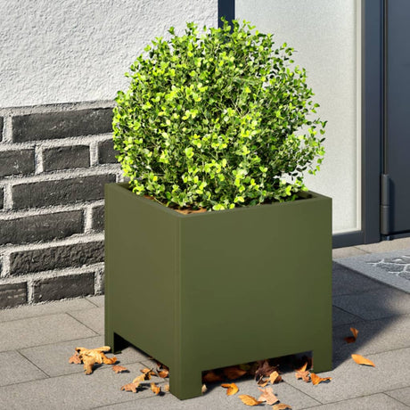 Vidaxx plantekasser 2 stk 30x30x30 cm stål olivengrøn