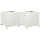 Vidaxx plantekasser 2 stk 40x40x40 cm stål hvid
