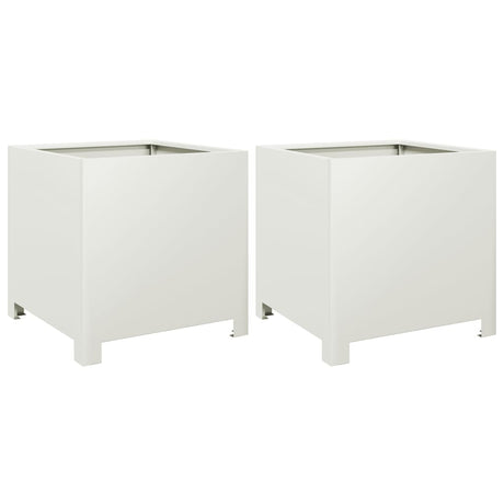 Vidaxx plantekasser 2 stk 40x40x40 cm stål hvid