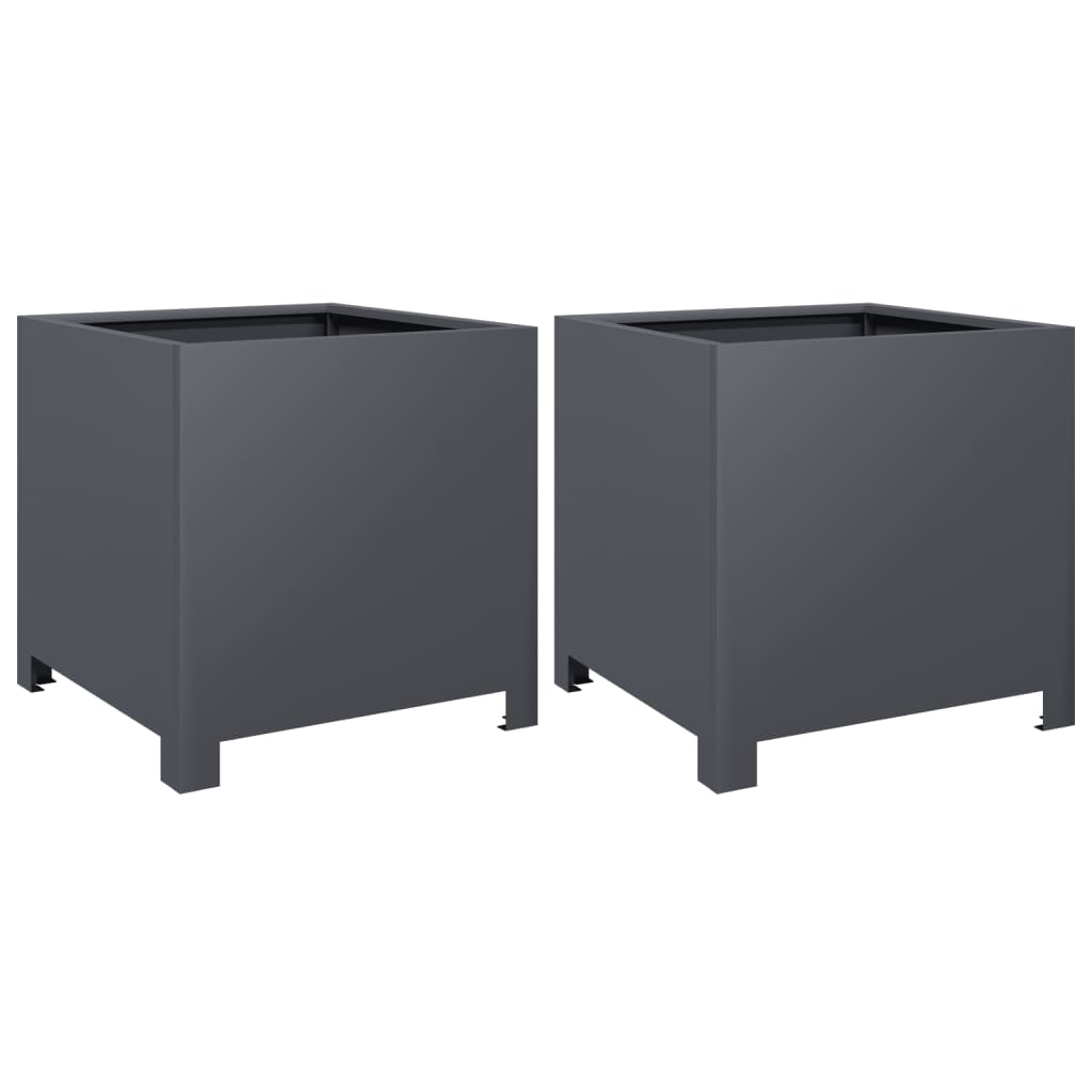 Vidaxx plantekasser 2 stk 40x40x40 cm stål antracit