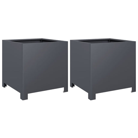 Vidaxx plantekasser 2 stk 40x40x40 cm stål antracit