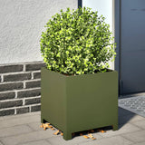 Vidaxx plantekasser 2 stk 40x40x40 cm stål olivengrøn