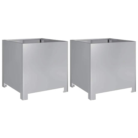 Vidaxx plantekasser 2 stk 40x40x40 cm galvaniseret stål