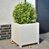Vidaxx plantekasse 50x50x50 cm stål hvid