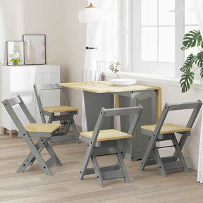 Vidaxl klapstoelen 4 stuks corona grijs massief grenenhout