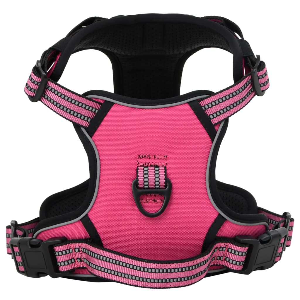 VidaXL hundesele med reflekterende striber justerbare s pink