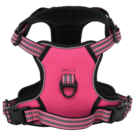 Vidaxl hundesele med reflekterende striber justerbare l pink