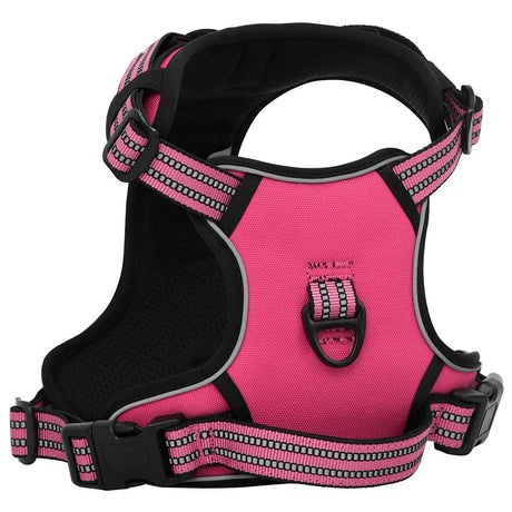 Vidaxl hundesele med reflekterende striber justerbare l pink