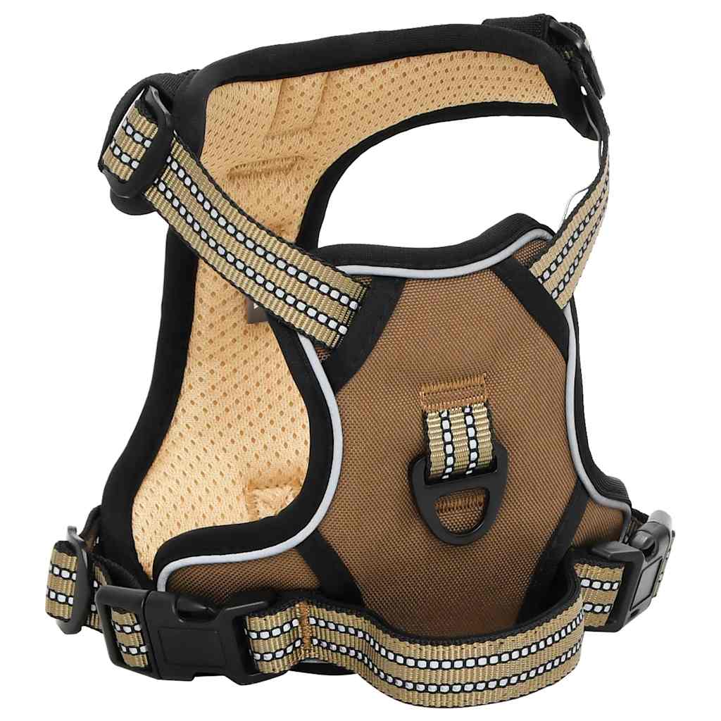 Vidaxl hundesele med reflekterende striber justerbar xl brun