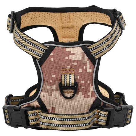 VidaXL hundesele med snor og krave justerbar i camouflage brun