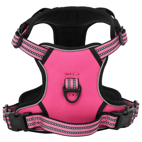 VidaXL hundesele med snor og krave justerbar l pink