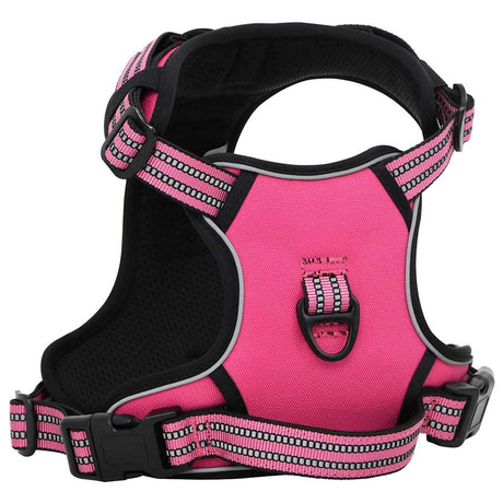 VidaXL hundesele med snor og krave justerbar l pink