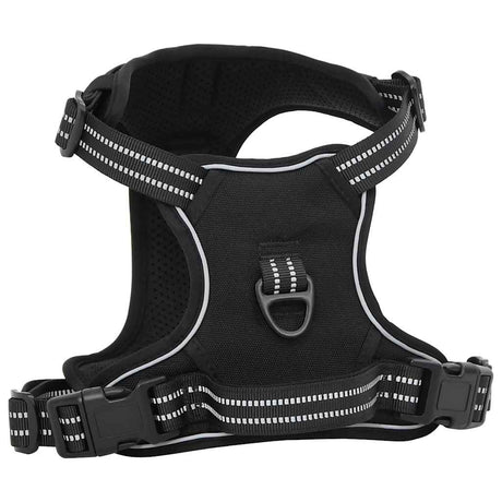 VidaXL hundesele med snor og krave justerbar xl sort