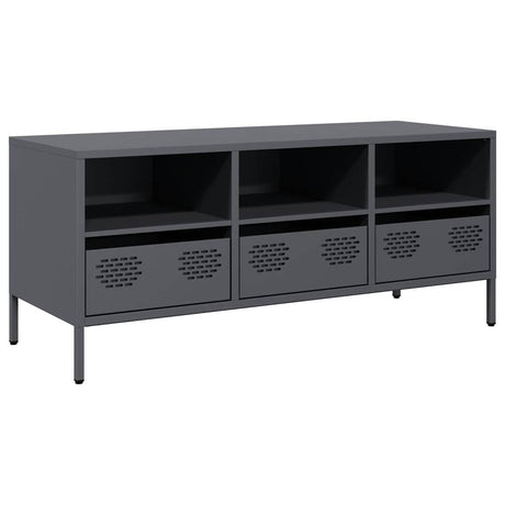 Vidaxl tv-meubel 101,5x39x43,5 cm koudgewalst staal antracietkleurig