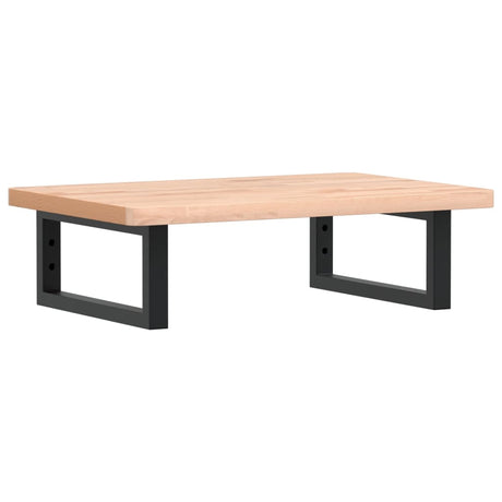 Vidaxl badkamer wandschap staal en massief beukenhout