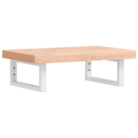 Vidaxl badkamer wandschap staal en massief beukenhout