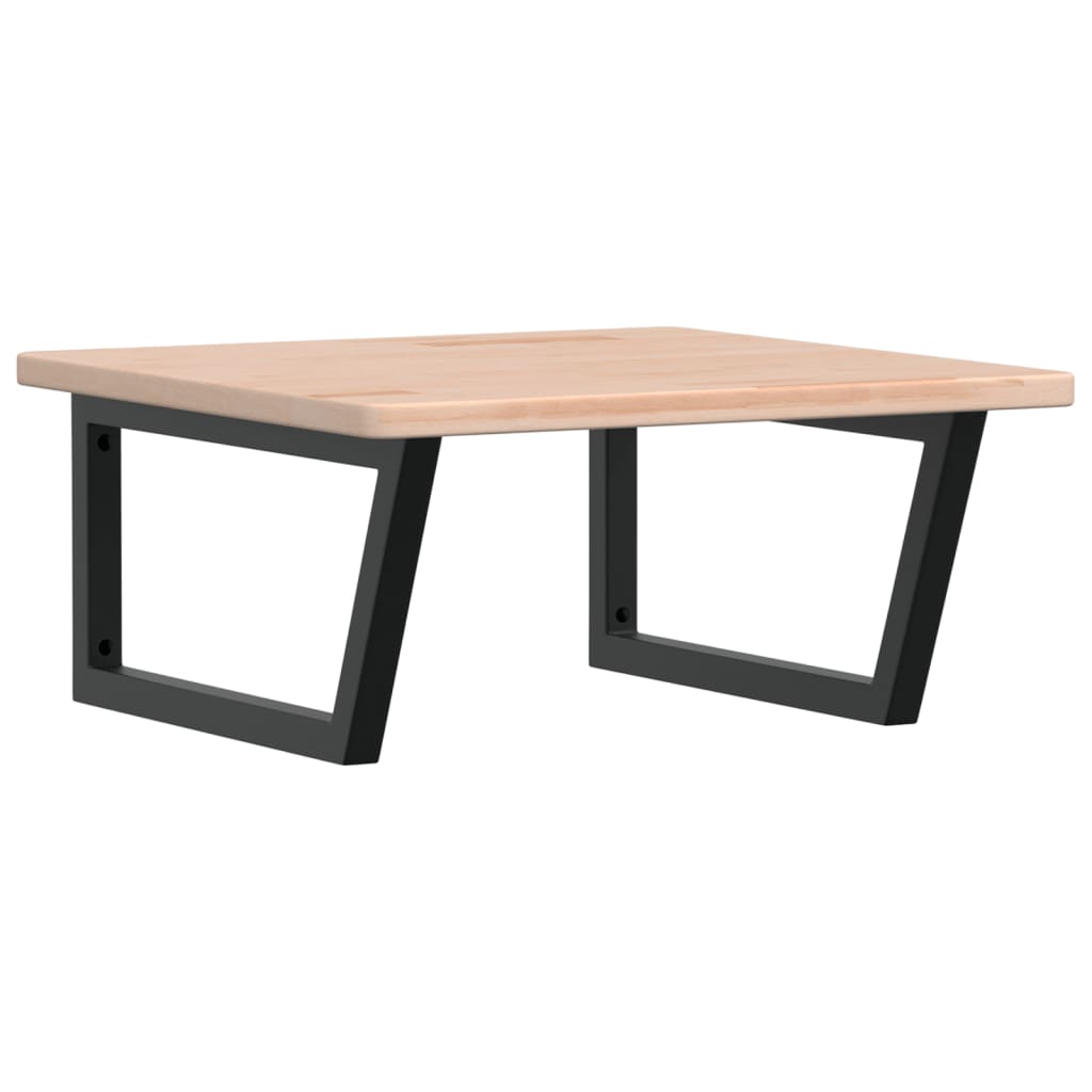 Vidaxl badkamer wandschap staal en massief eikenhout