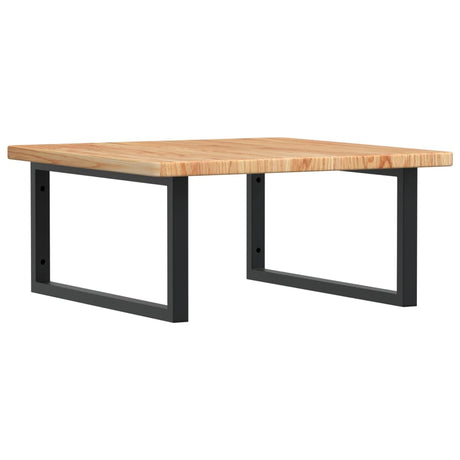 Vidaxl badkamer wandschap staal en massief eikenhout