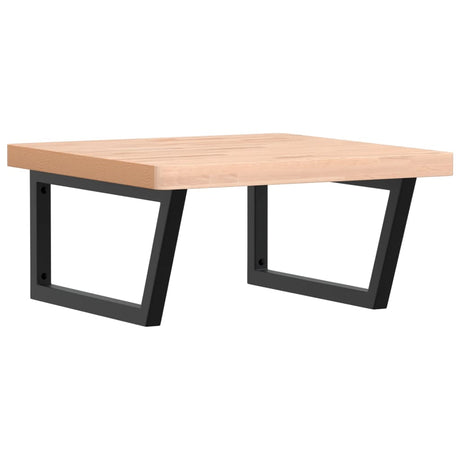 Vidaxl badkamer wandschap staal en massief beukenhout