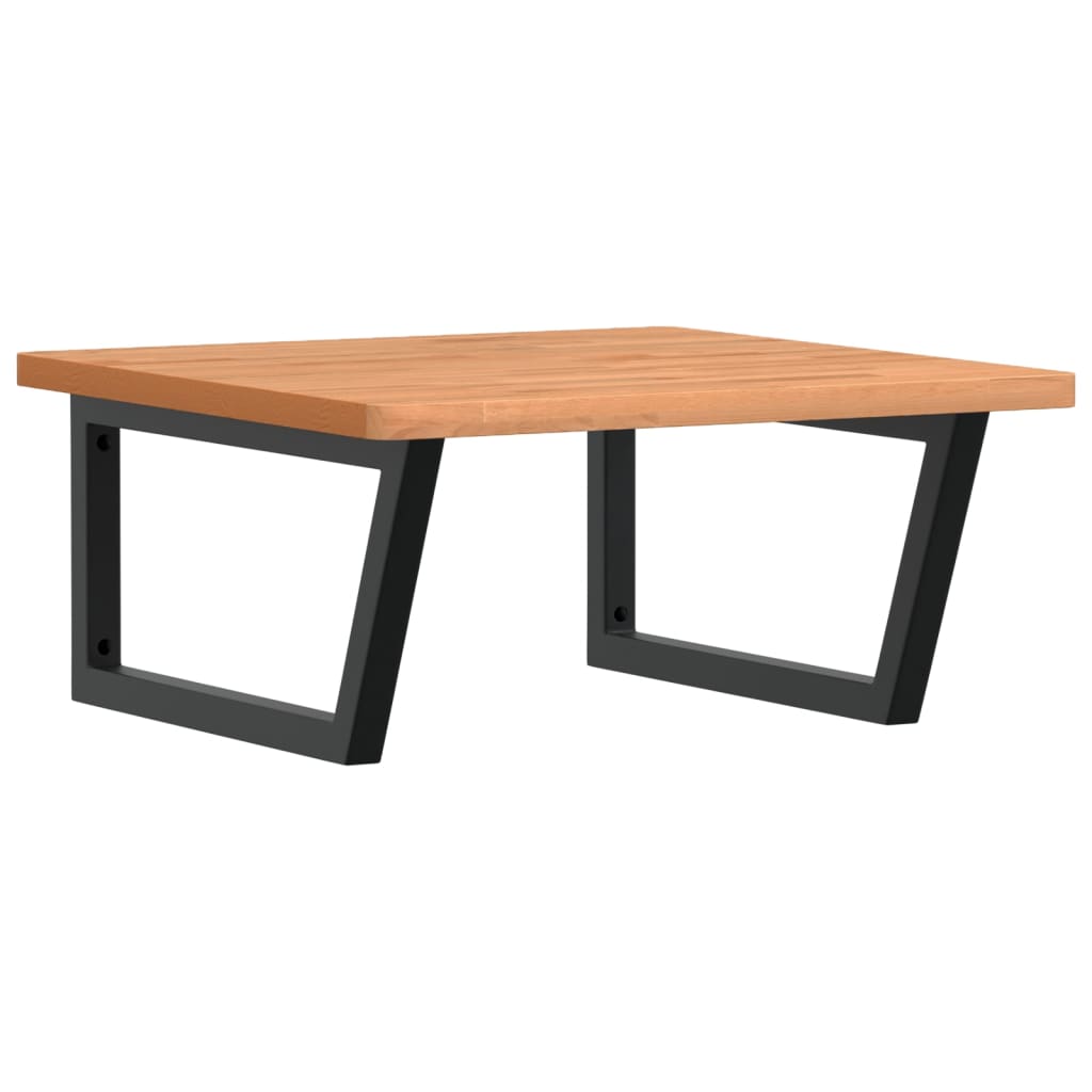 Vidaxl badkamer wandschap staal en massief beukenhout