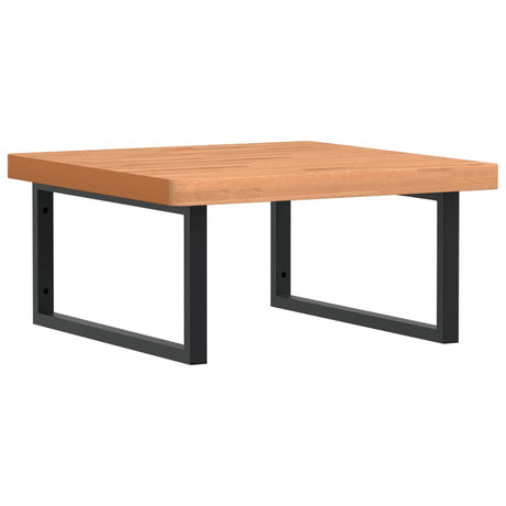 Vidaxl badkamer wandschap staal en massief beukenhout