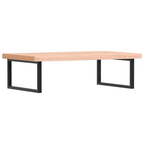 Vidaxl badkamer wandschap staal en massief beukenhout