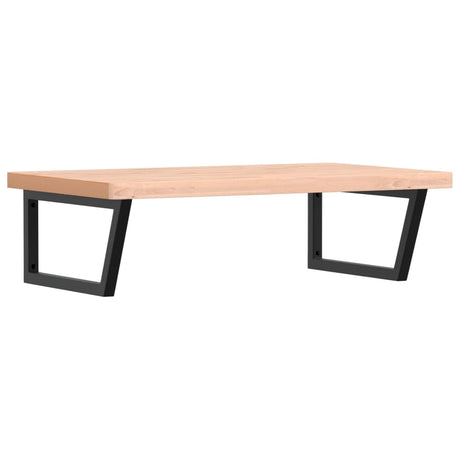 Vidaxl badkamer wandschap staal en massief beukenhout