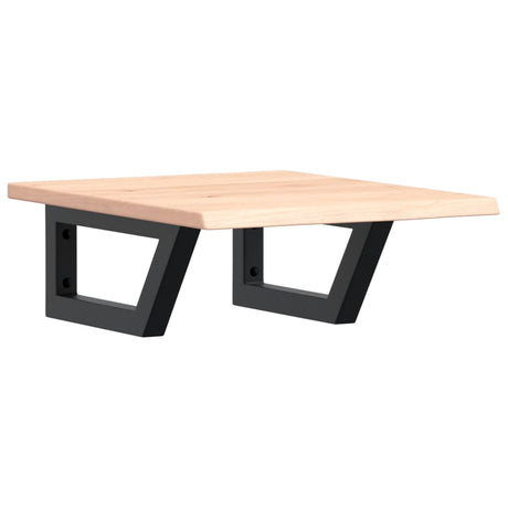 Vidaxl badkamer wandschap staal en massief eikenhout