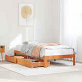 Vidaxl bedframe met lades massief grenenhout wasbruin 90x190 cm