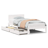 Vidaxl bedframe met lades massief grenenhout wit 100x200 cm