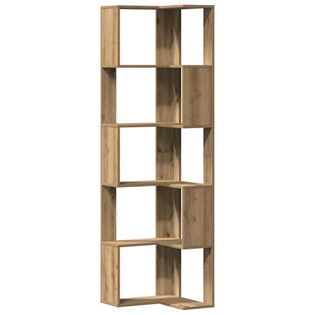 Vidaxl boekenkast 5-laags hoek 50x50x179 cm hout artisanaal eikenkleur