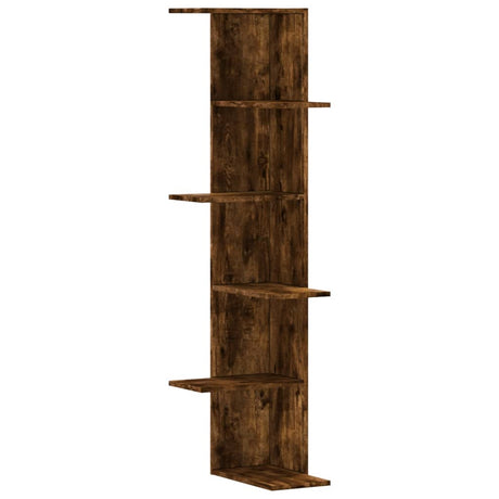 Vidaxl hoekwandschap 36,5x36,5x140 cm bewerkt hout gerookt eikenkleur