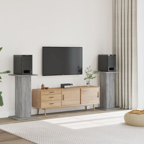 VidaXL højttalerstativer 2 stk 30x30x80 cm forarbejdet træ grå sonoma