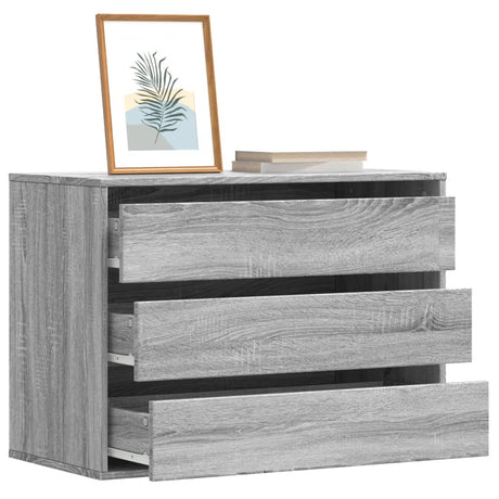Vidaxl ladekast 80x41x58 cm bewerkt hout grijs sonoma eikenkleurig