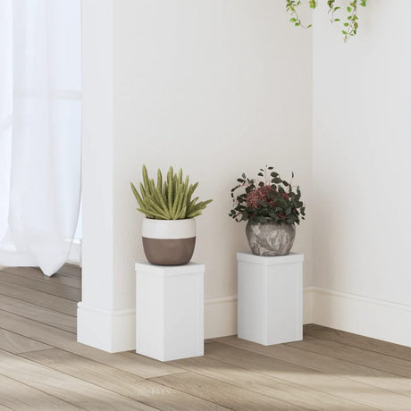 VidaXL plantestativer 2 stk 10x10x18 cm konstrueret træ hvid