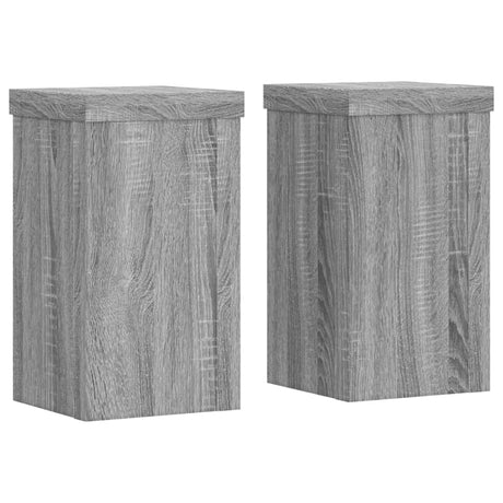 VidaXL plantestativer 2 stk 10x10x18 cm konstrueret træ grå sonoma