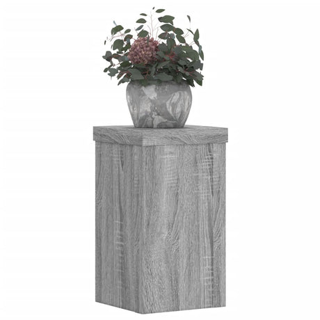 VidaXL plantestativer 2 stk 10x10x18 cm konstrueret træ grå sonoma