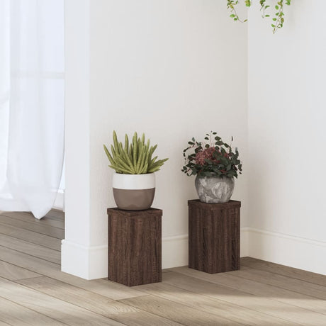 Vidaxx plantestativer 2 stk 10x10x18 cm forarbejdet træ brun eg