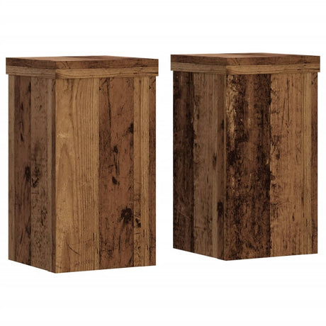 VidaXL plantestativer 2 stk 10x10x18 cm behandlet træ, gammelt træfarvet