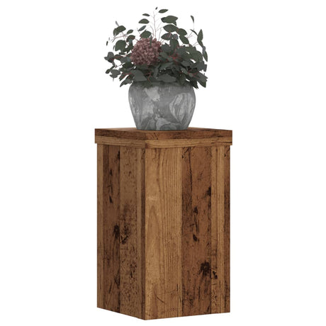 VidaXL plantestativer 2 stk 10x10x18 cm behandlet træ, gammelt træfarvet