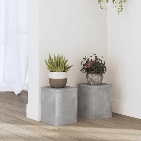 Vidaxx plantestativer 2 stk 15x15x20 cm konstrueret træ betongrå