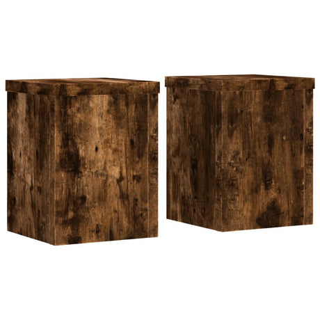 Vidaxx plantestativer 2 stk 15x15x20 cm forarbejdet træ røget eg