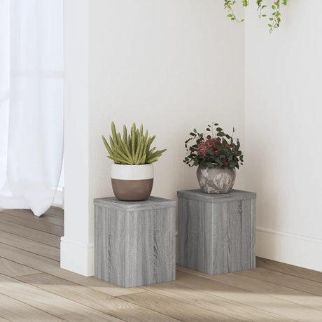 Vidaxxl plantestativer 2 stk 15x15x20 cm konstrueret træ grå sonoma