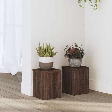 Vidaxx plantestativer 2 stk 15x15x20 cm konstrueret træ brun eg